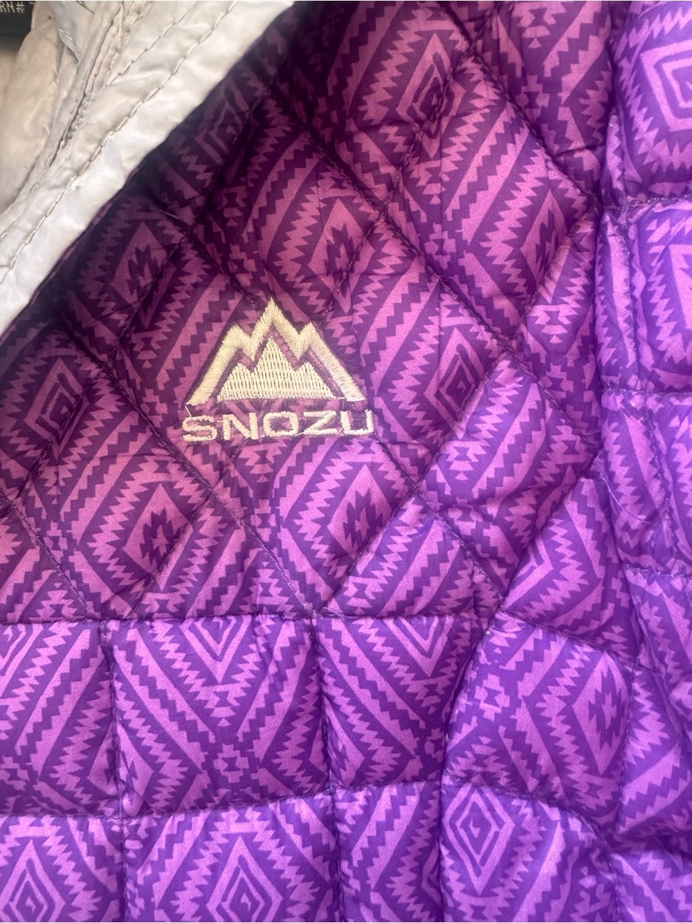 Snozu Girls' Purple Geometric Quilted Puffer Jacket